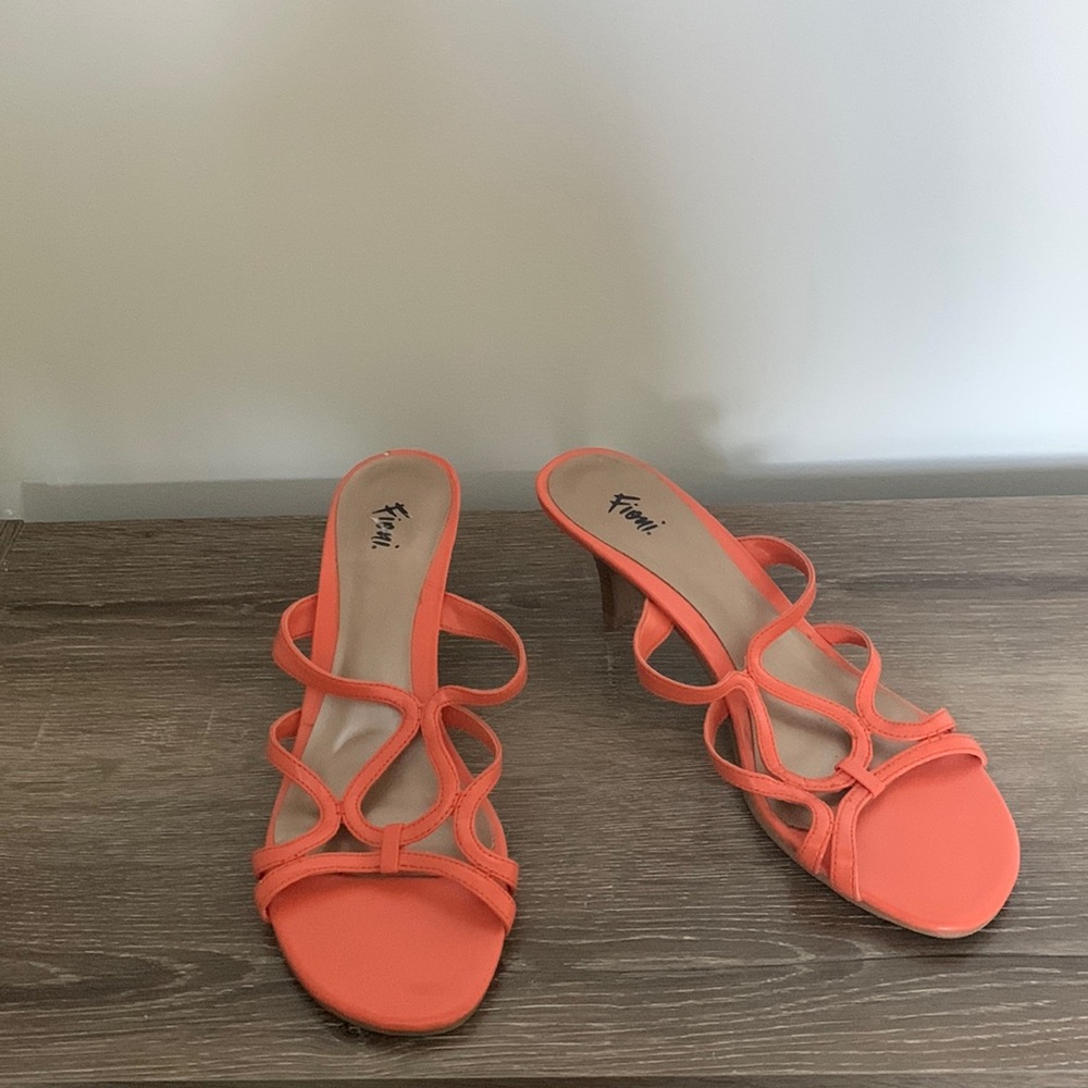 Orange kitten heels